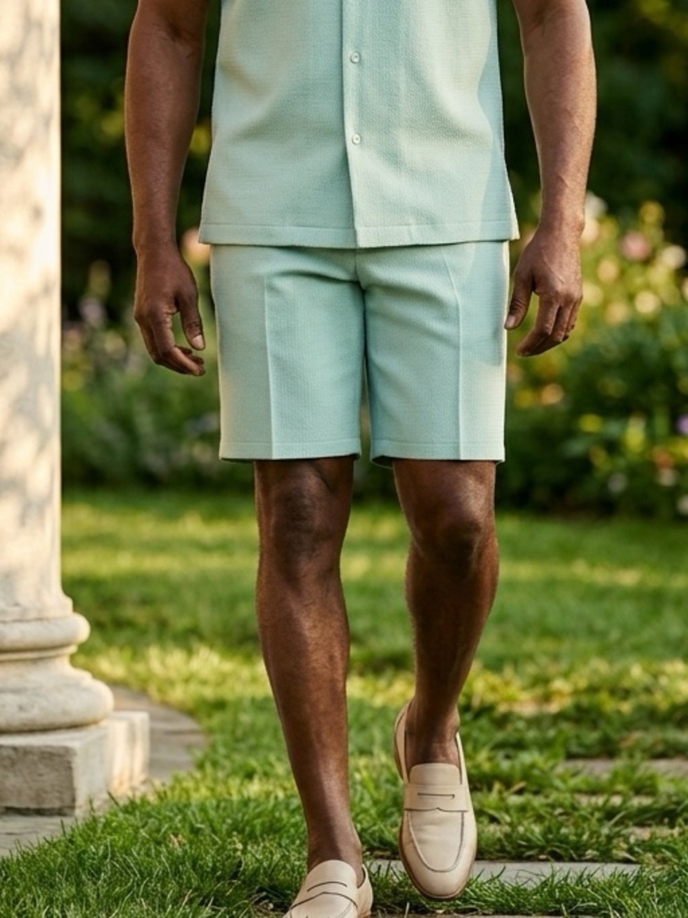 NWT Walter Hagen Men’s Perfect 11 Seersucker 10” Golf Shorts Green - Size 42
